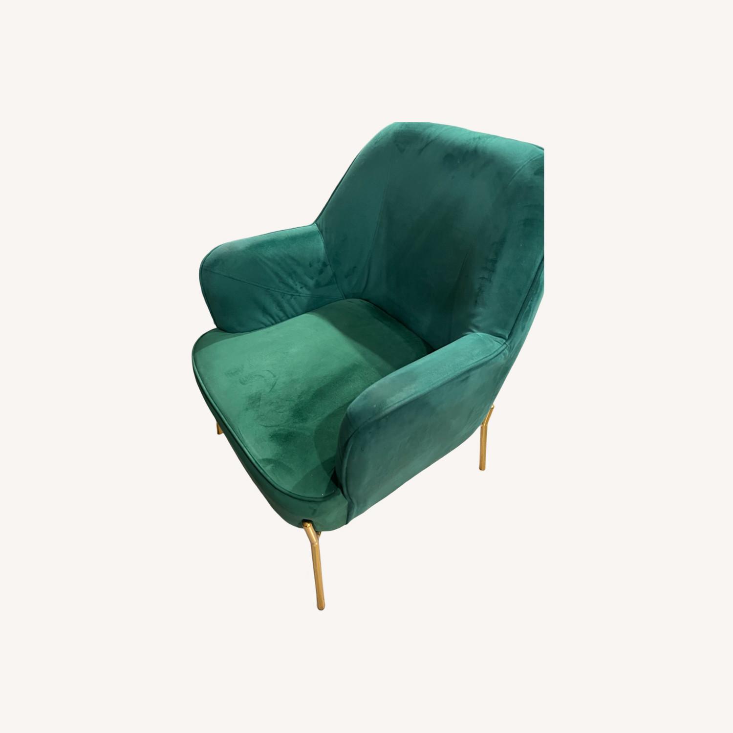 Bed Bath & Beyond Green Velvet Accent Chair with Gold Legs - image-5