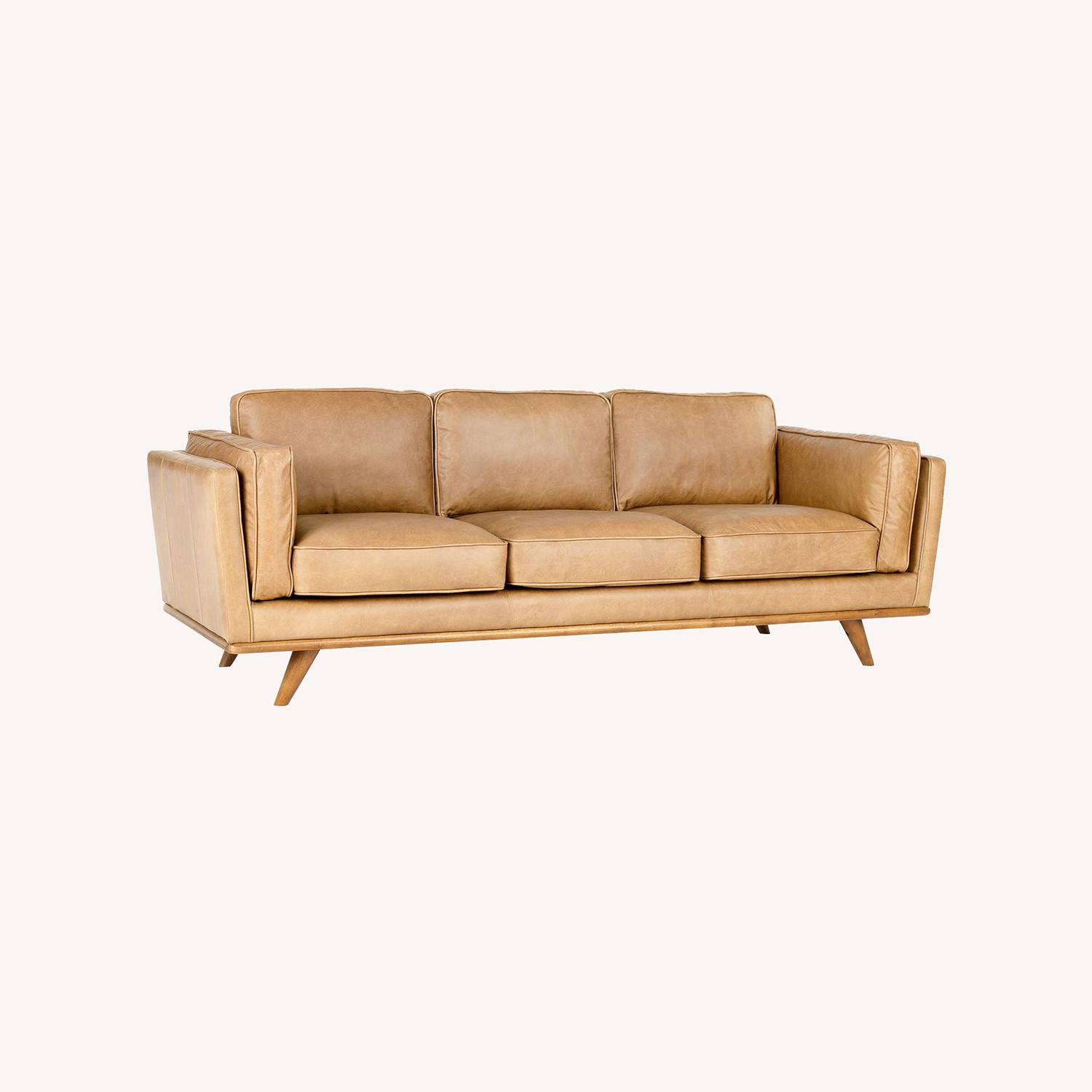 Article Timber 90" Leather Sofa - Charme Tan - image-0