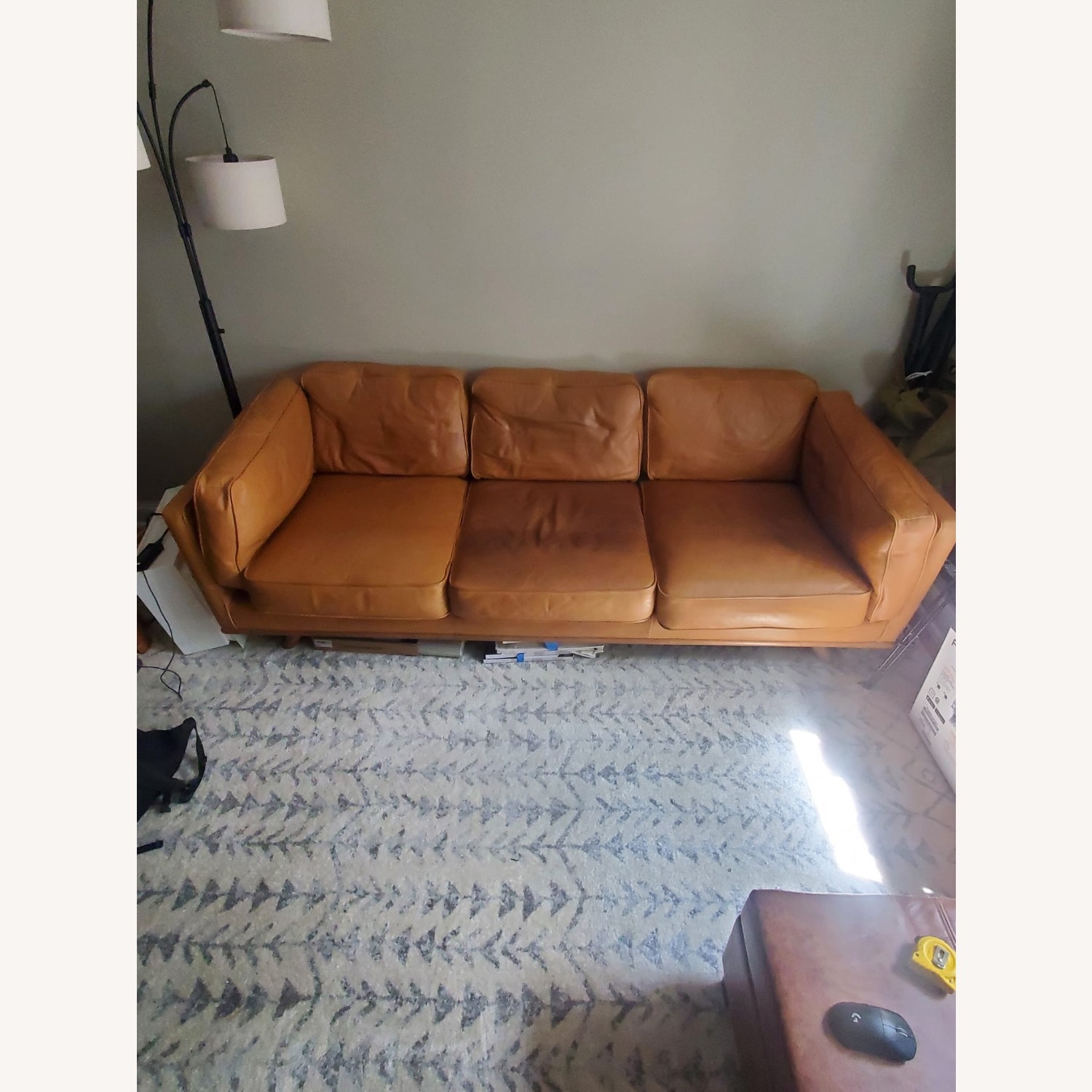 Article Timber 90" Leather Sofa - Charme Tan - image-1