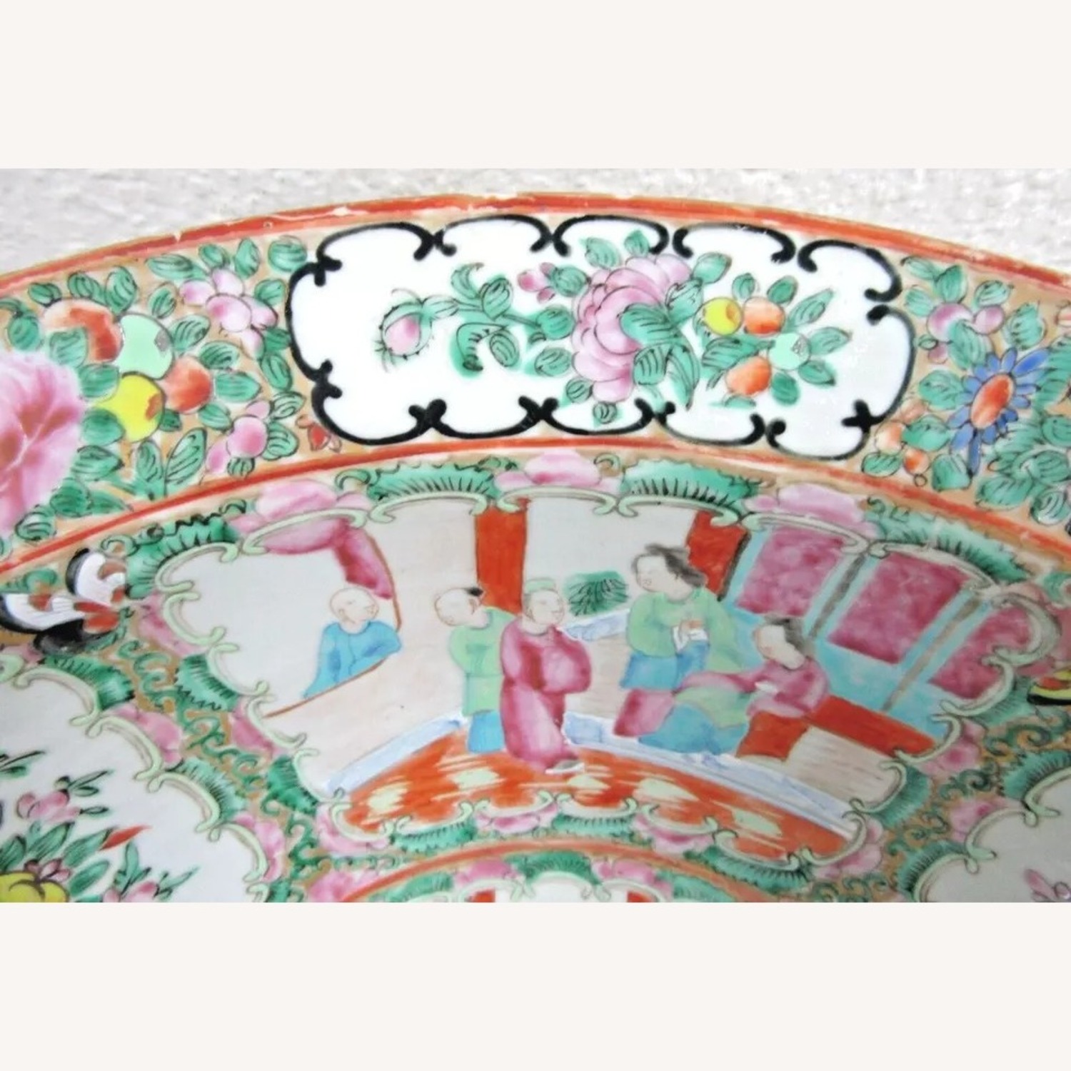 19th C. Antique Chinese Rose Medallion Bowl - image-8