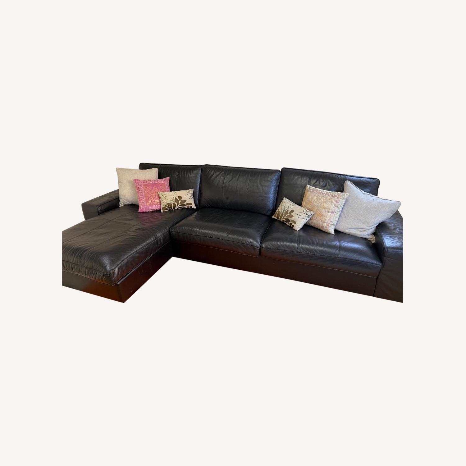 IKEA KIVIK Leather Sectional Sofa - image-0