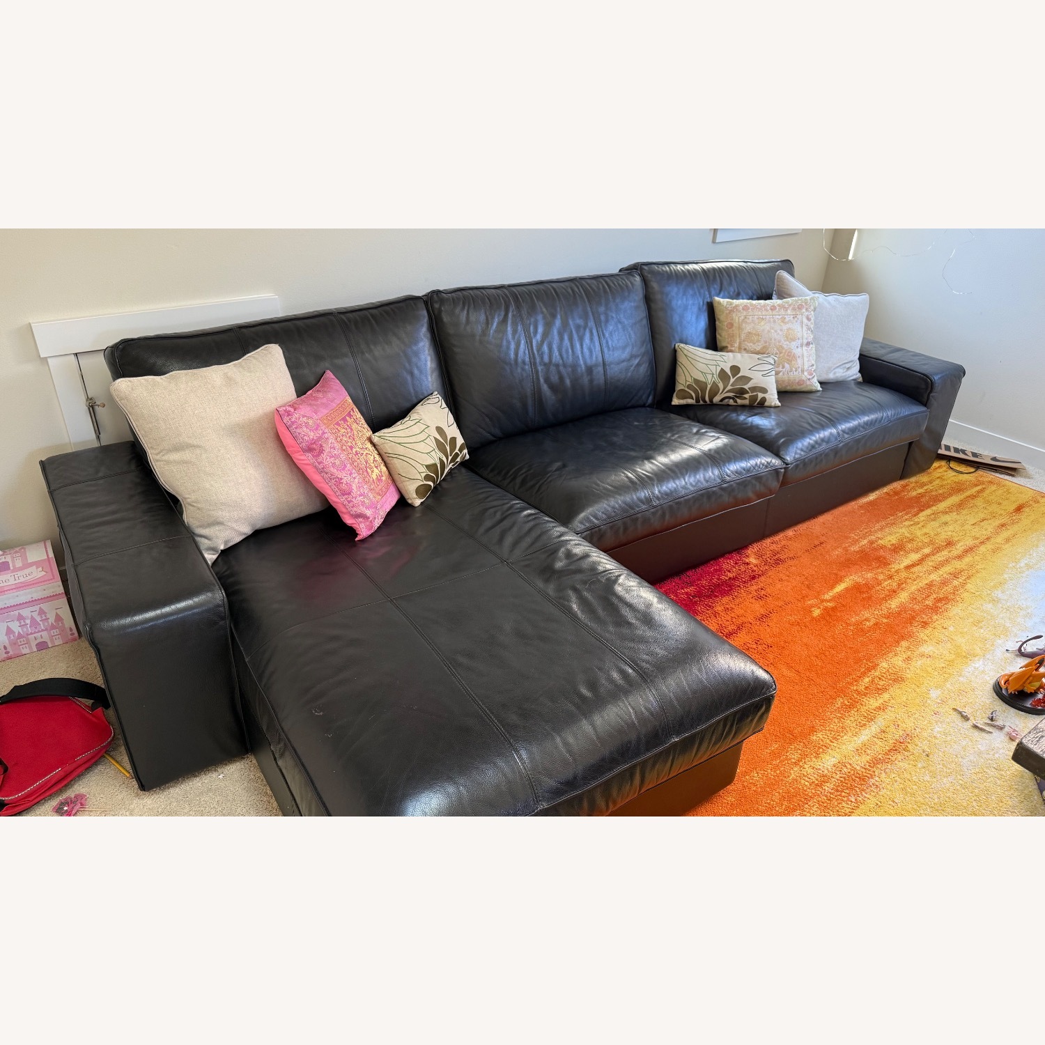 IKEA KIVIK Leather Sectional Sofa - image-2