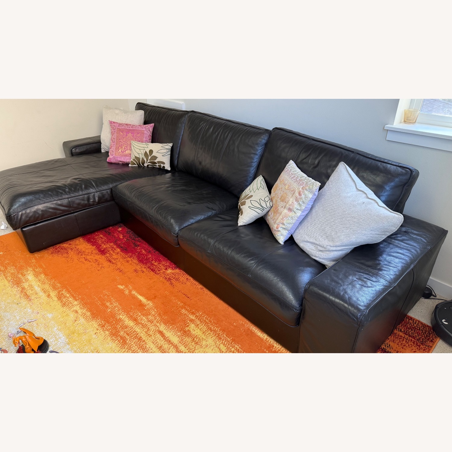IKEA KIVIK Leather Sectional Sofa - image-3