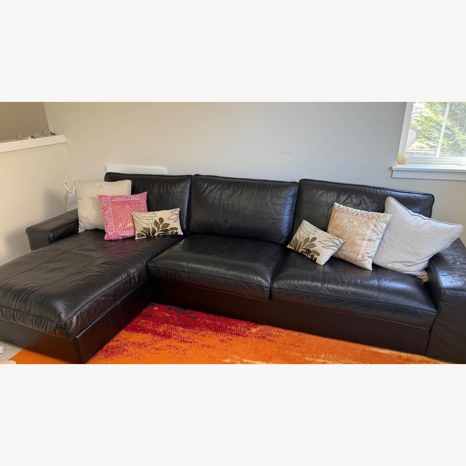 IKEA KIVIK Leather Sectional Sofa - image-1
