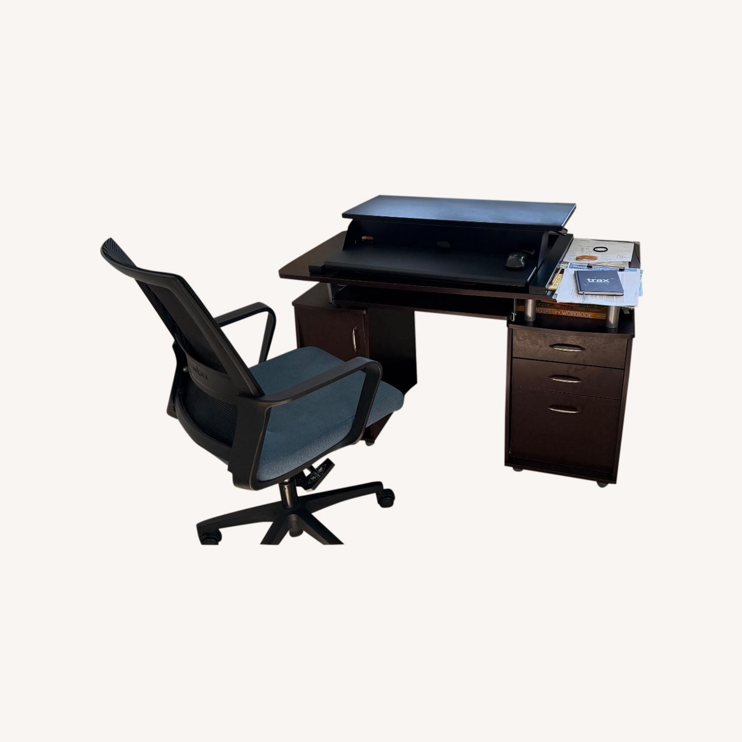 Harris 48'' Floating Computer Desk with Drawers and Storage Cabinet - image-0