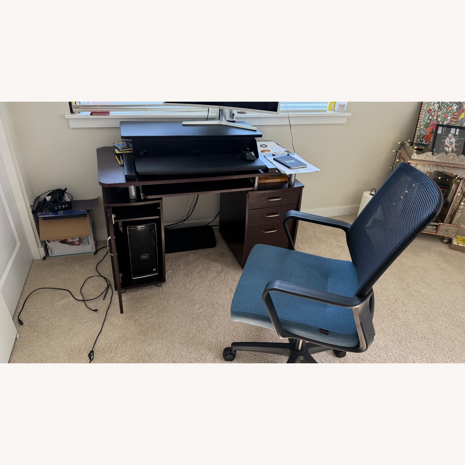 Harris 48'' Floating Computer Desk with Drawers and Storage Cabinet - image-2