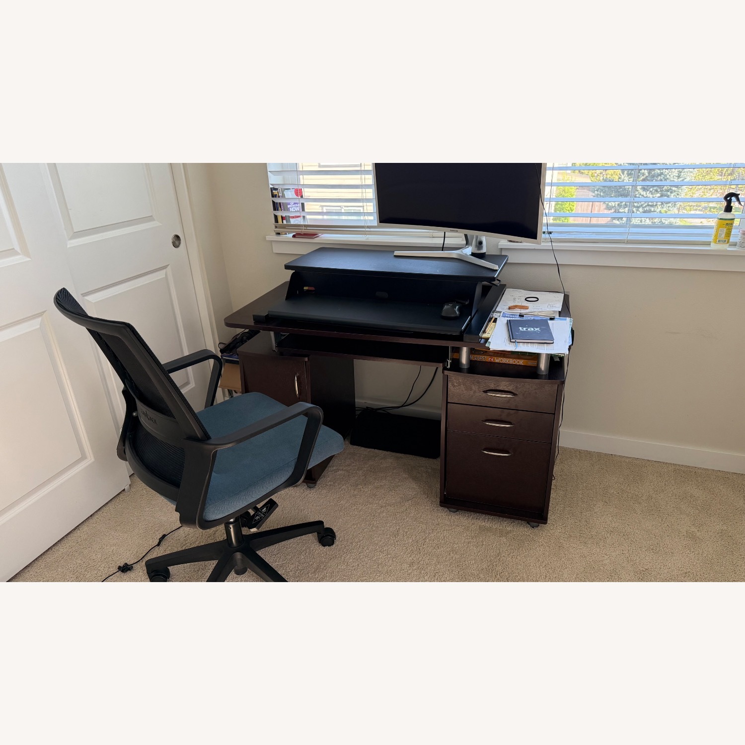 Harris 48'' Floating Computer Desk with Drawers and Storage Cabinet - image-1