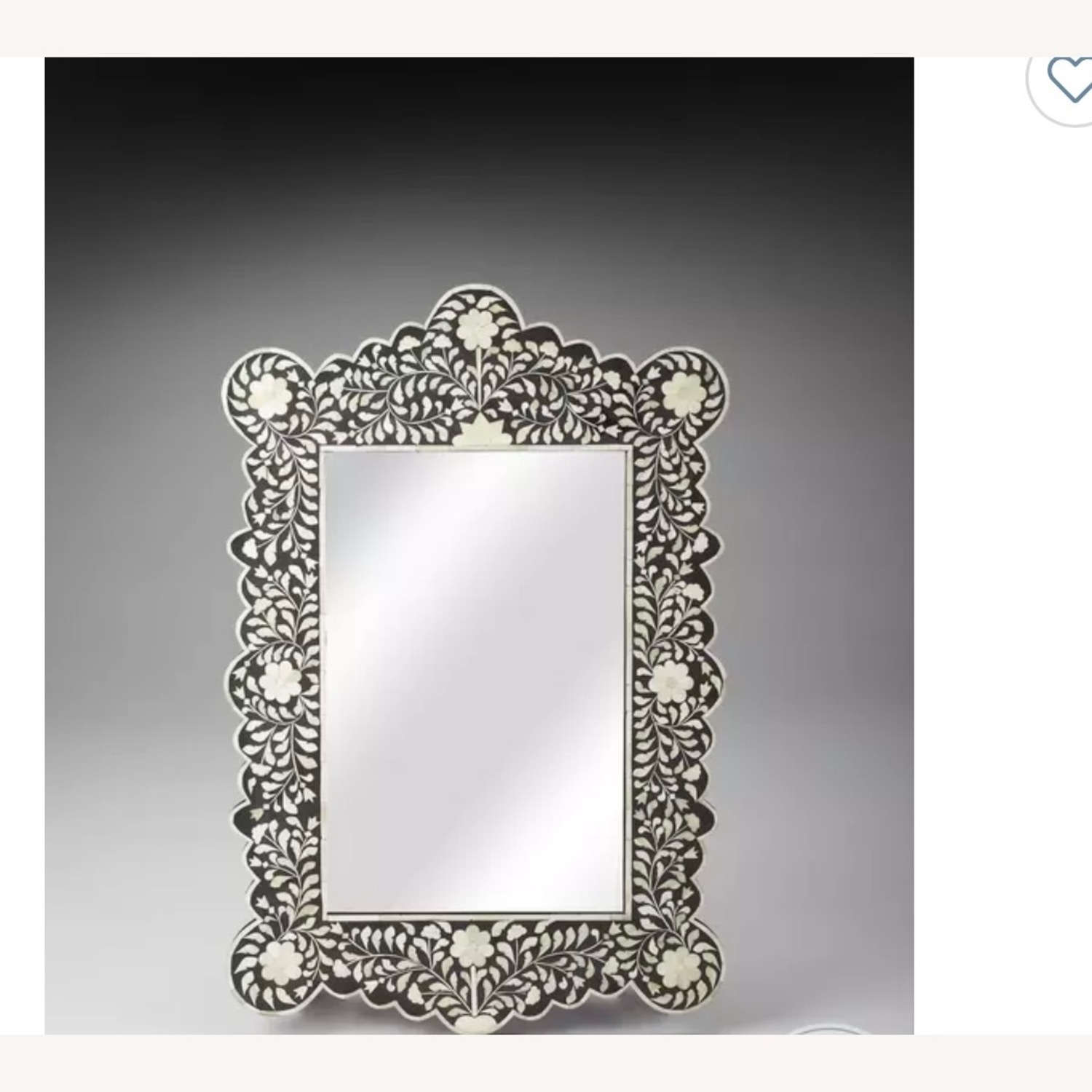 Victoria Black Bone Inlay Mirror - image-1