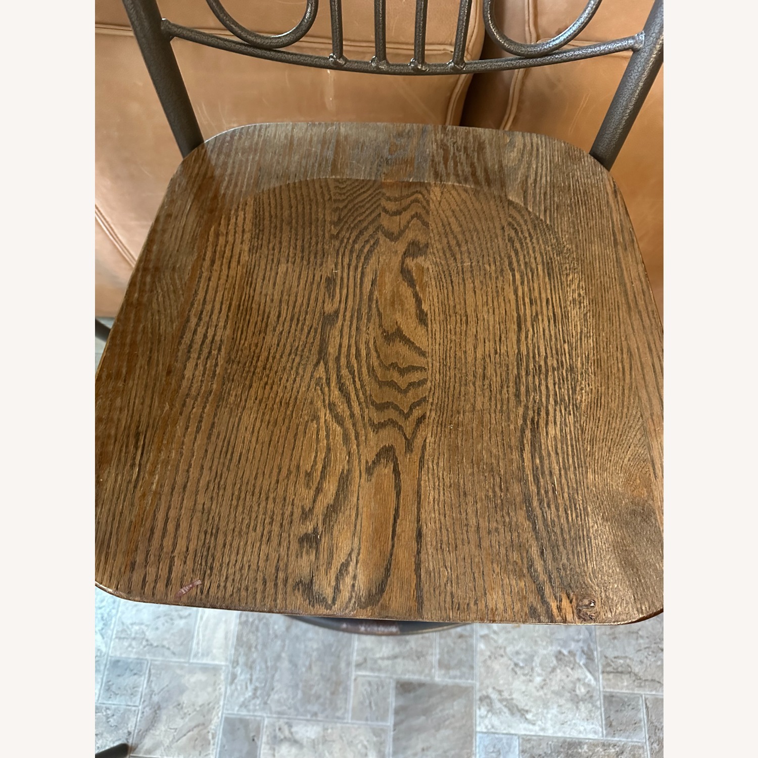 Wood/Iron Tall Table and Chairs - image-5