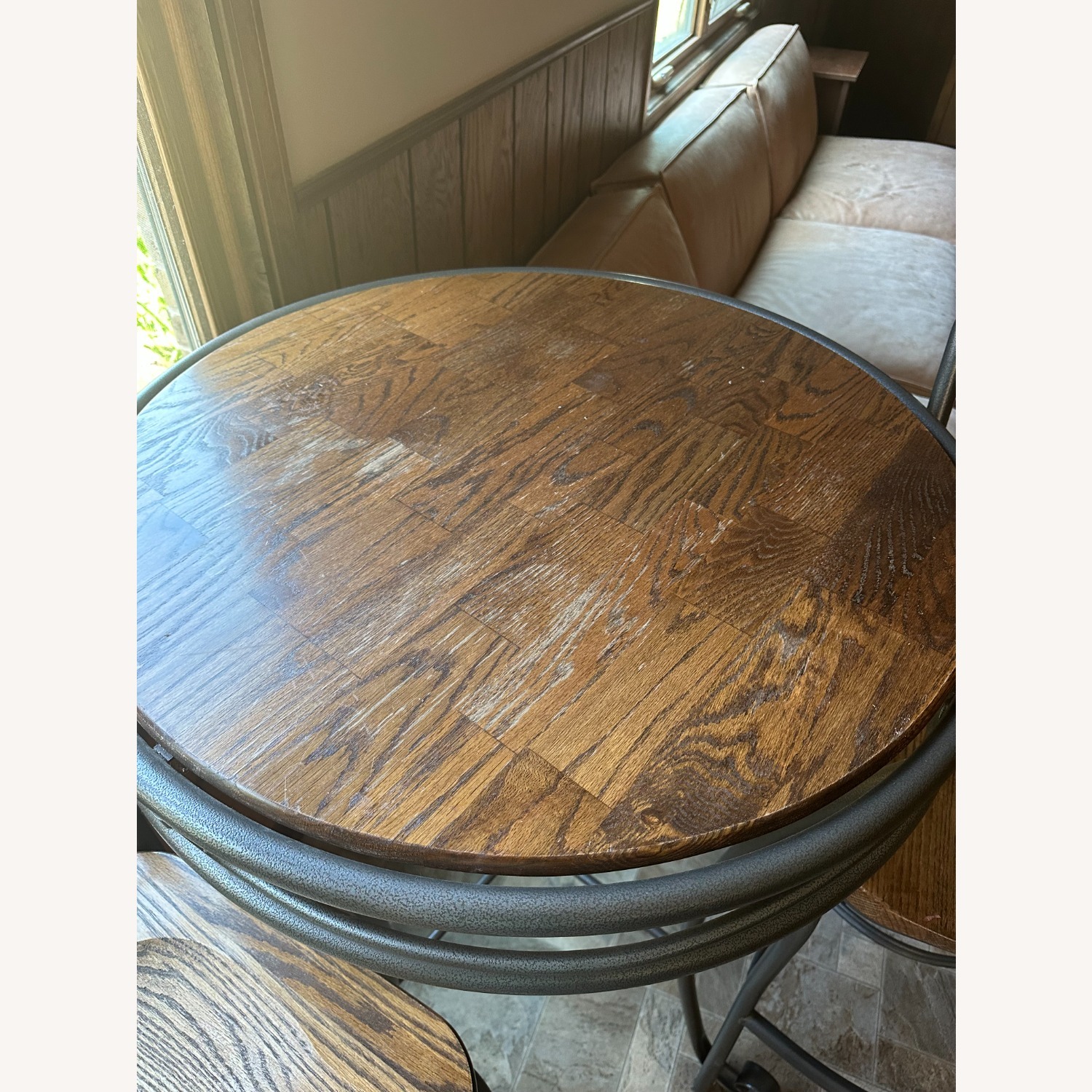 Wood/Iron Tall Table and Chairs - image-6