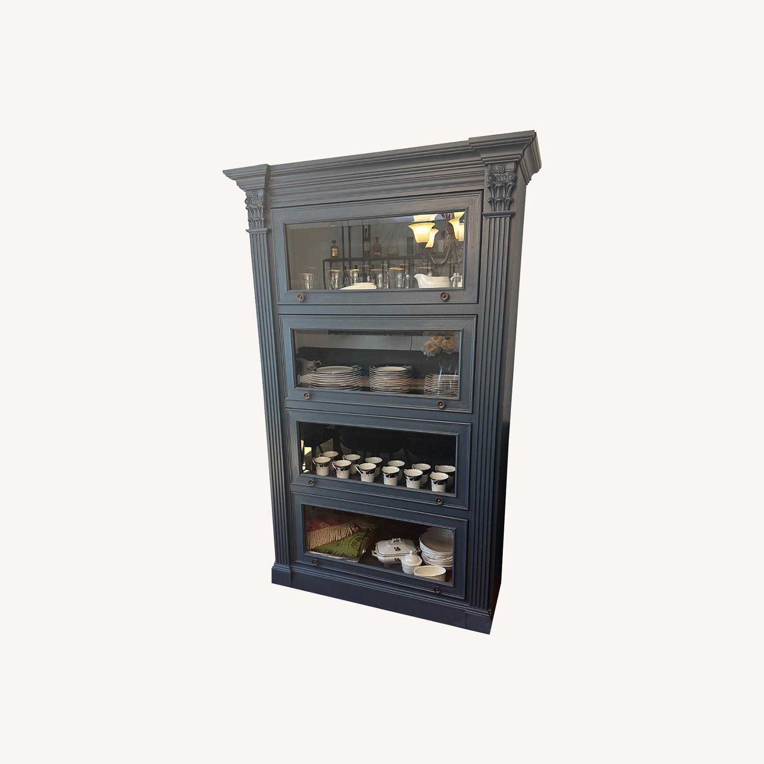 Dark Blue China Cabinet - image-0
