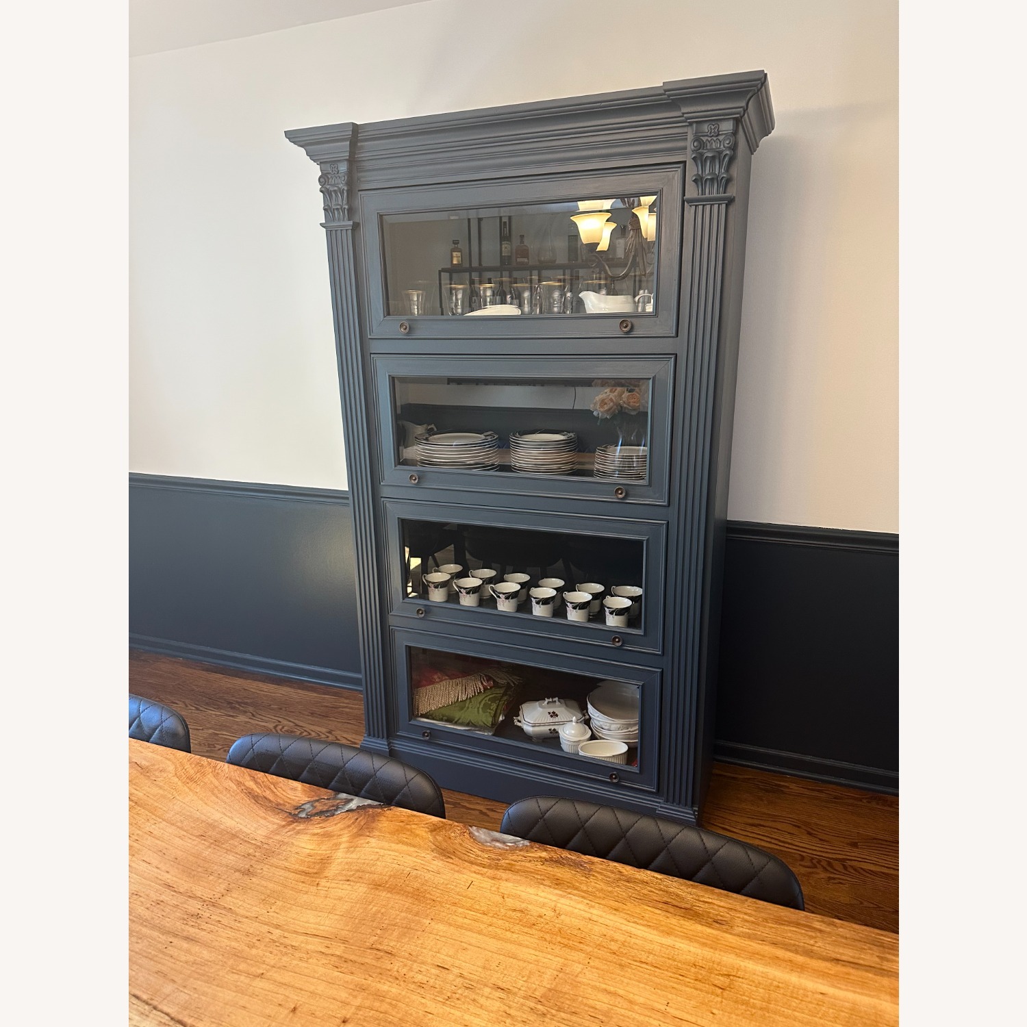 Dark Blue China Cabinet - image-1