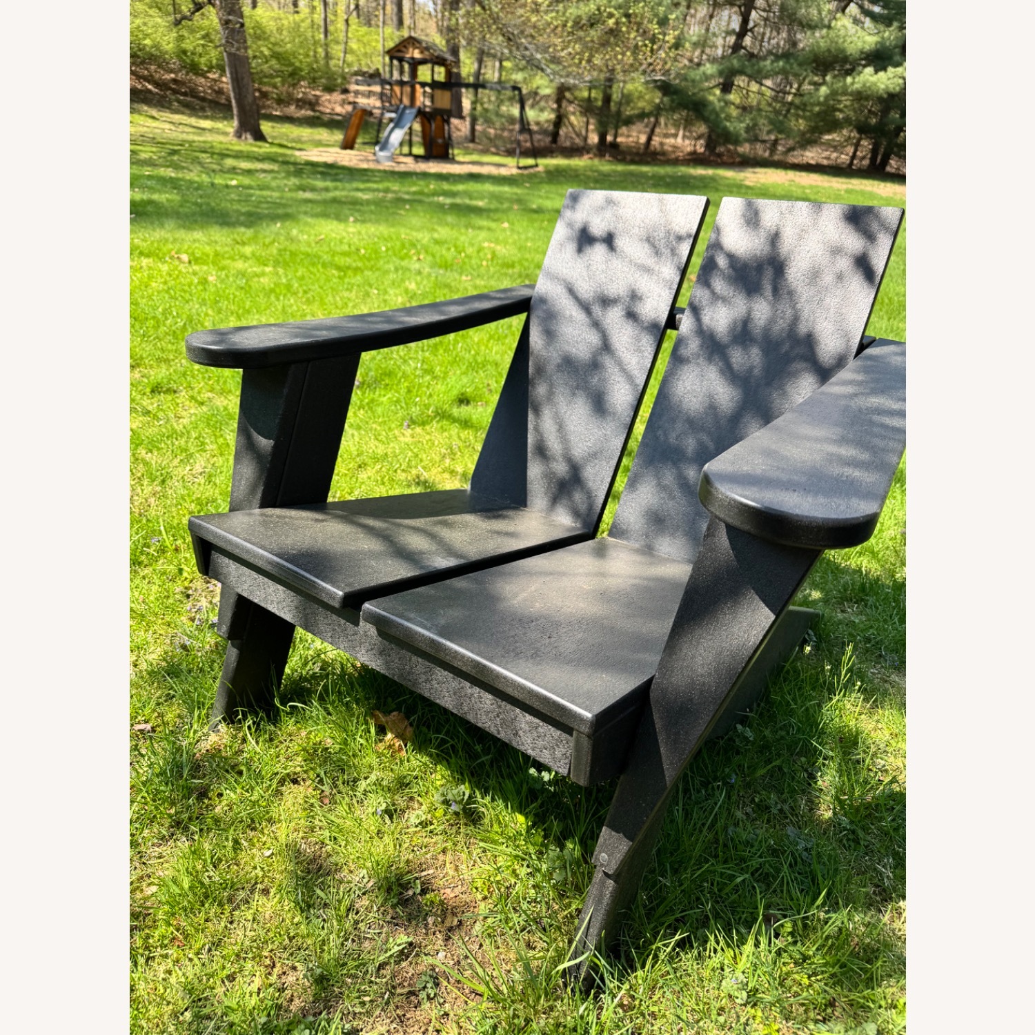 Crate & Barrel Adirondack Chair by POLYWOOD Black - image-3