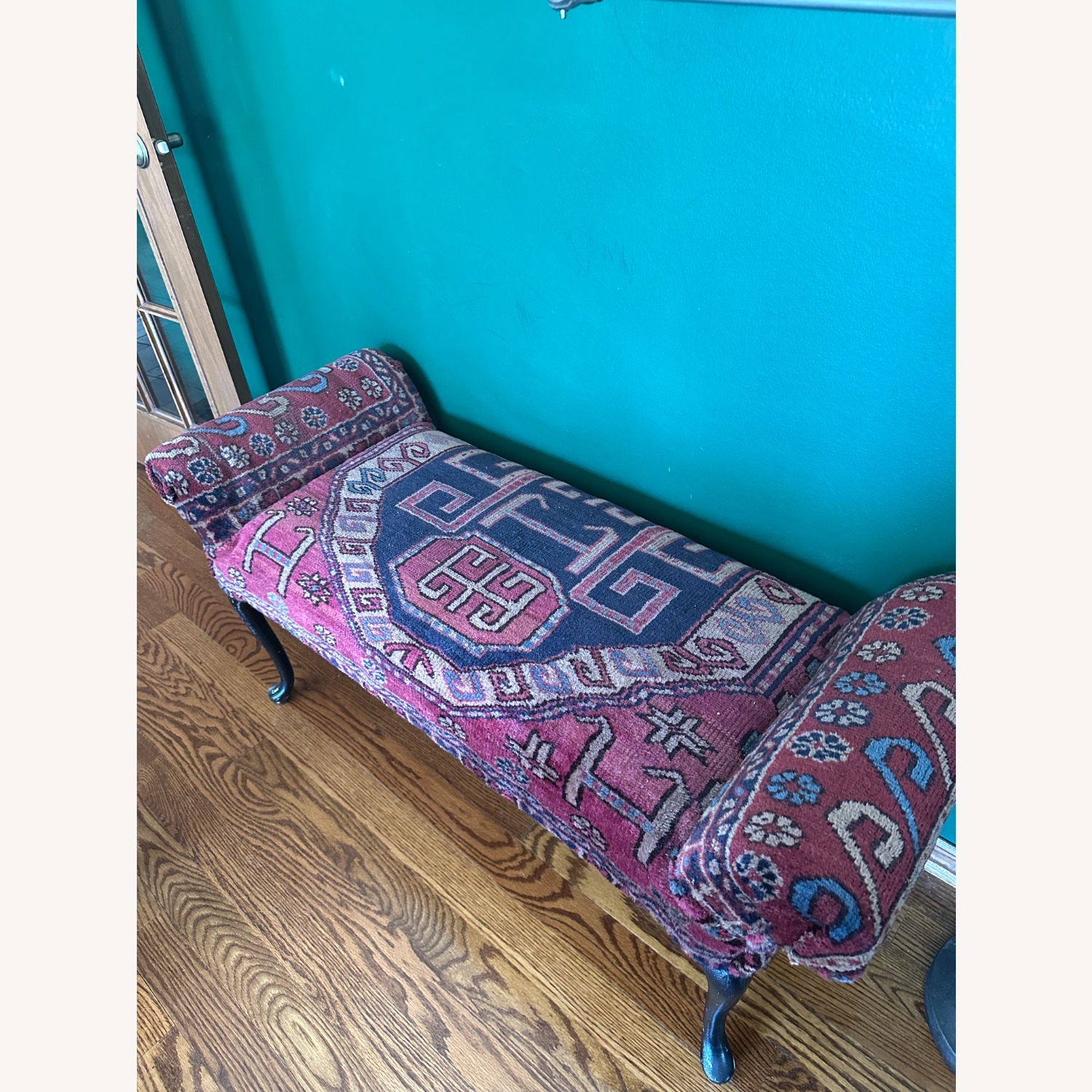 Antique Rug Covered Bench - image-4