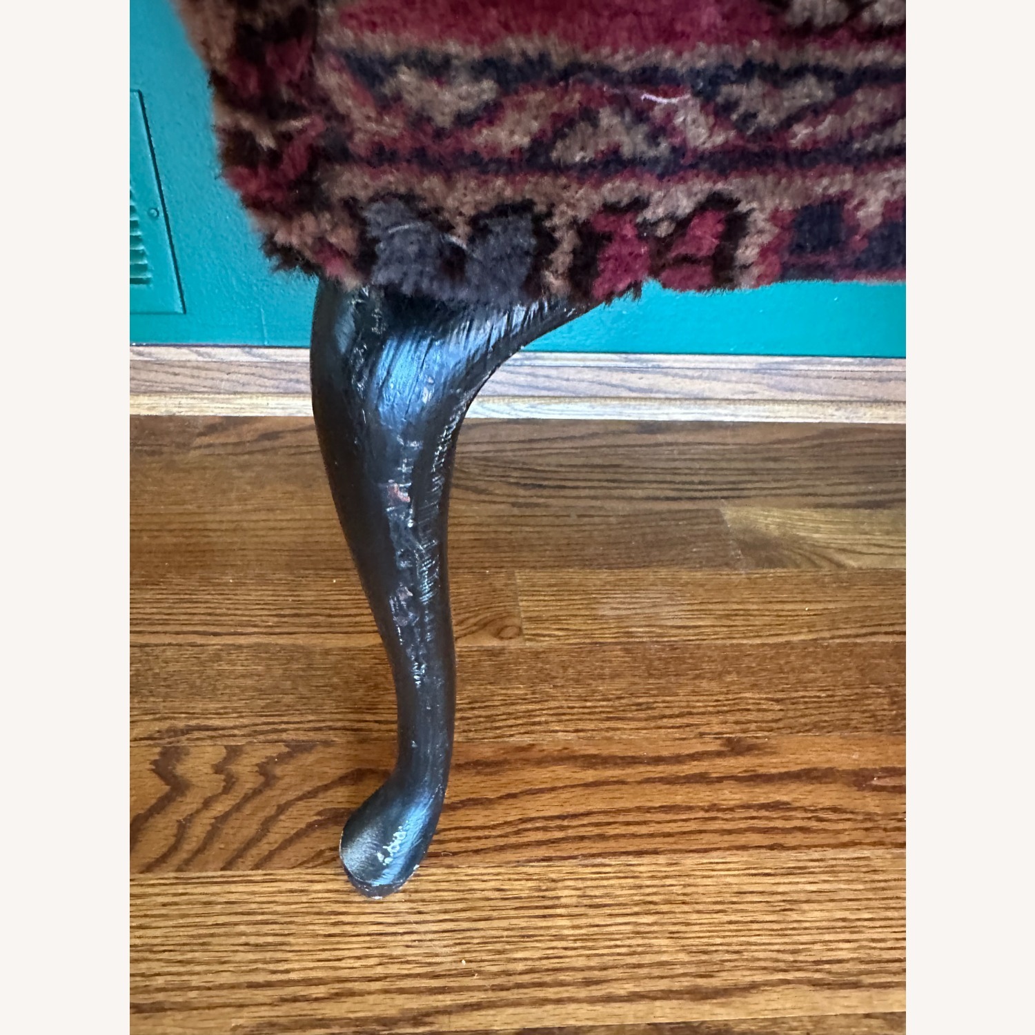 Antique Rug Covered Bench - image-5