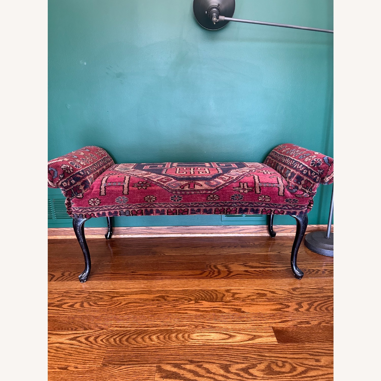 Antique Rug Covered Bench - image-1