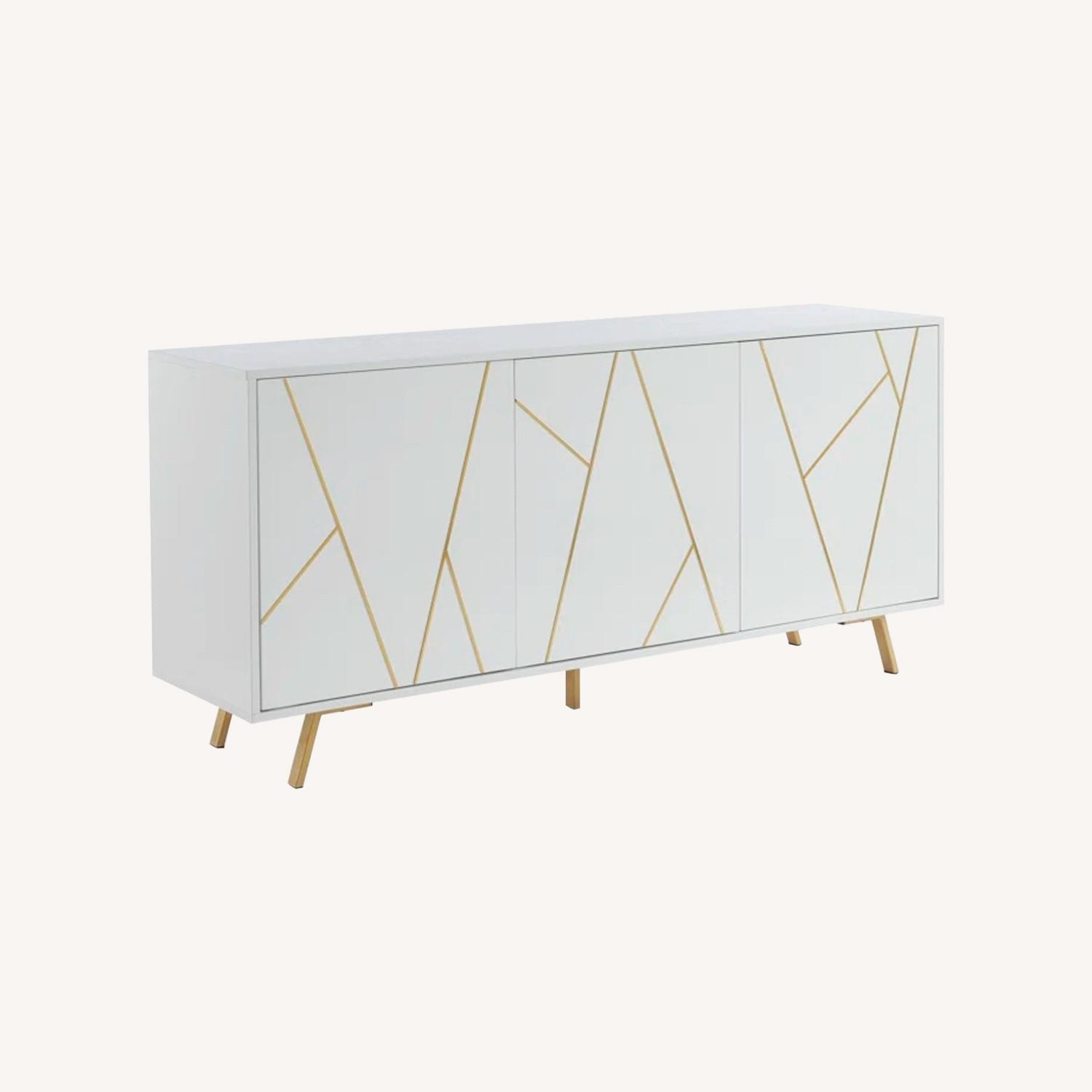 Wayfair Edou White Storage Cabinet Credenza - image-0