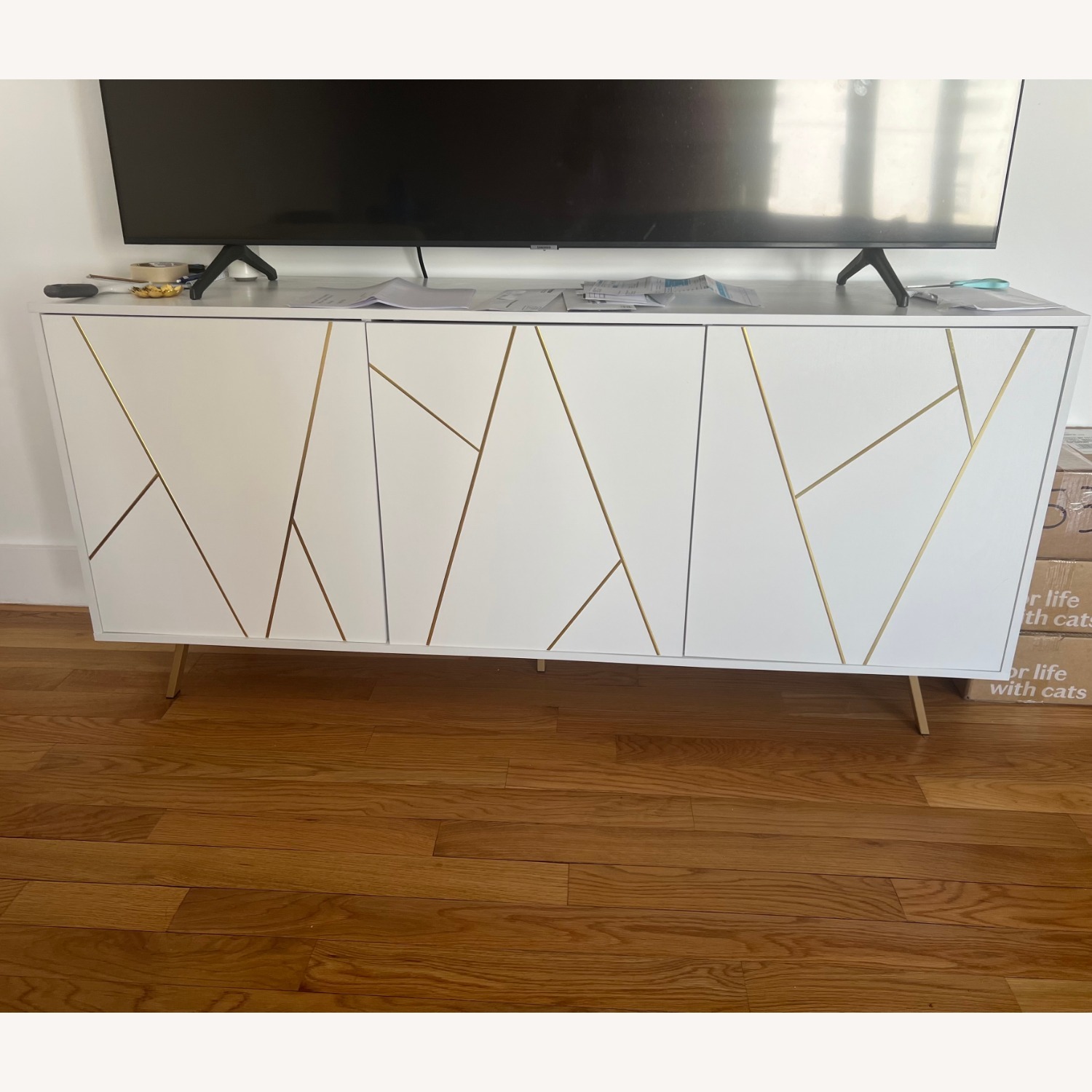 Wayfair Edou White Storage Cabinet Credenza - image-1