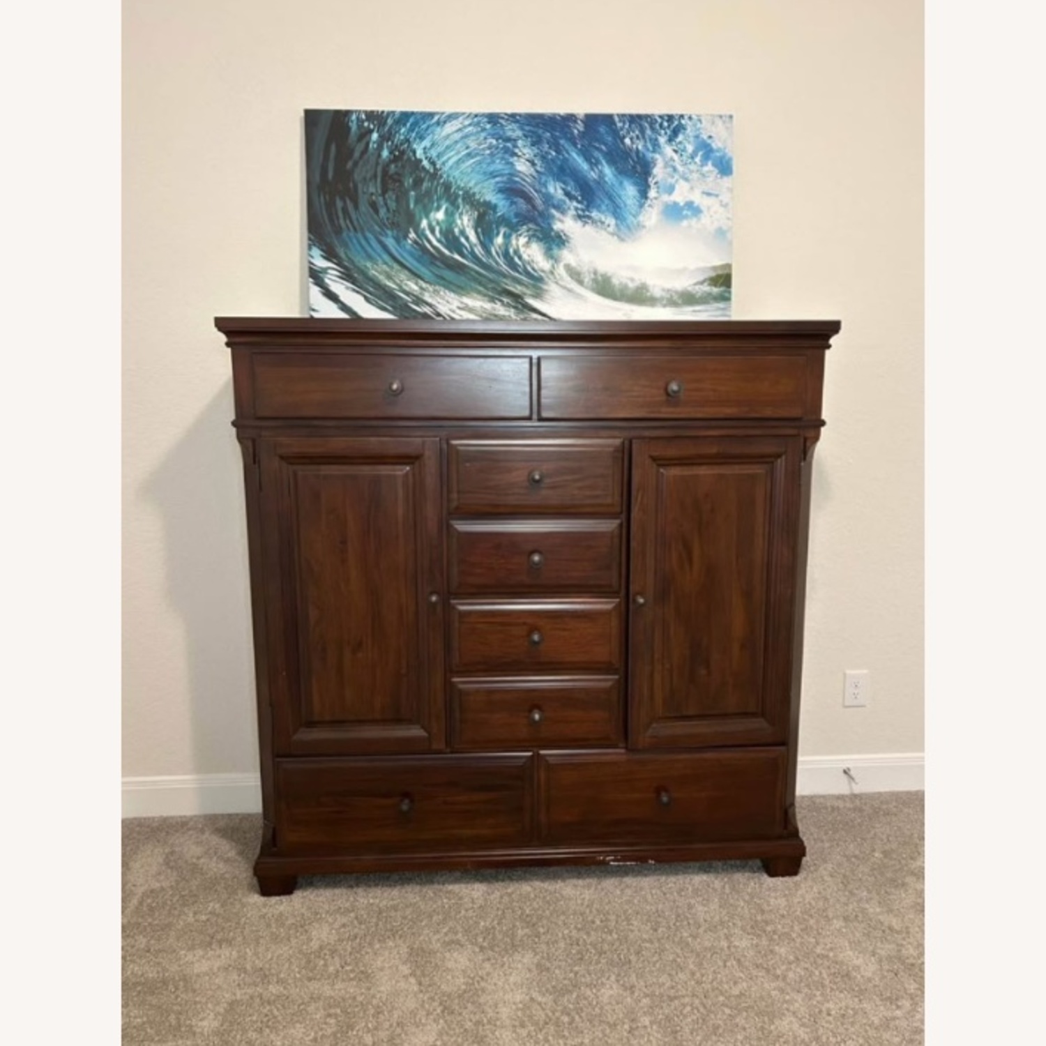 Solid Dark Wood Armoire - image-5