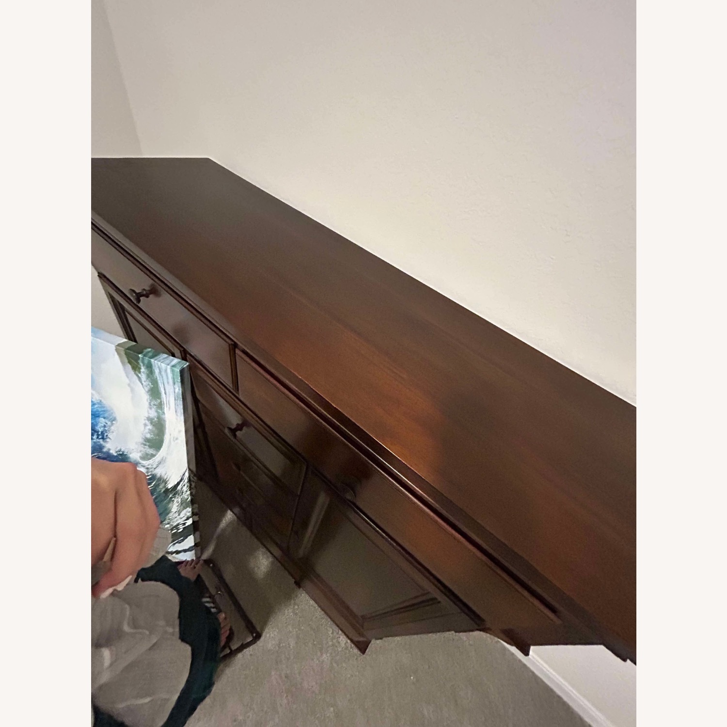 Solid Dark Wood Armoire - image-3