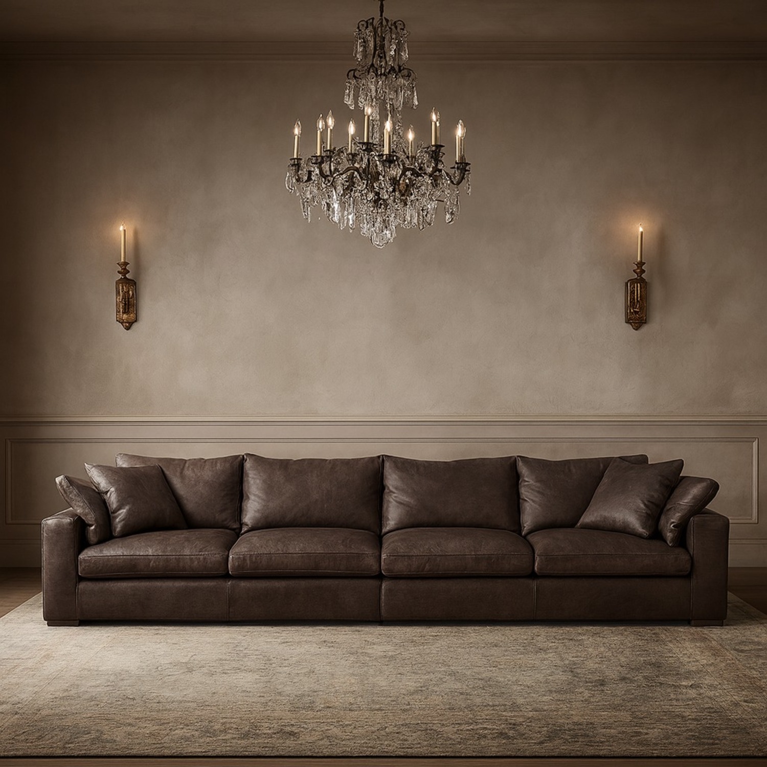 Restoration Hardware Cloud Modular Leather 4-Piece Leather Sofa - image-0
