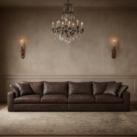 Restoration Hardware Cloud Modular Leather 4-Piece Leather Sofa