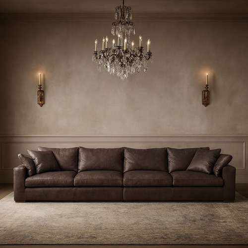 Used Restoration Hardware Cloud Modular Leather 4-Piece Leather Sofa for sale on AptDeco