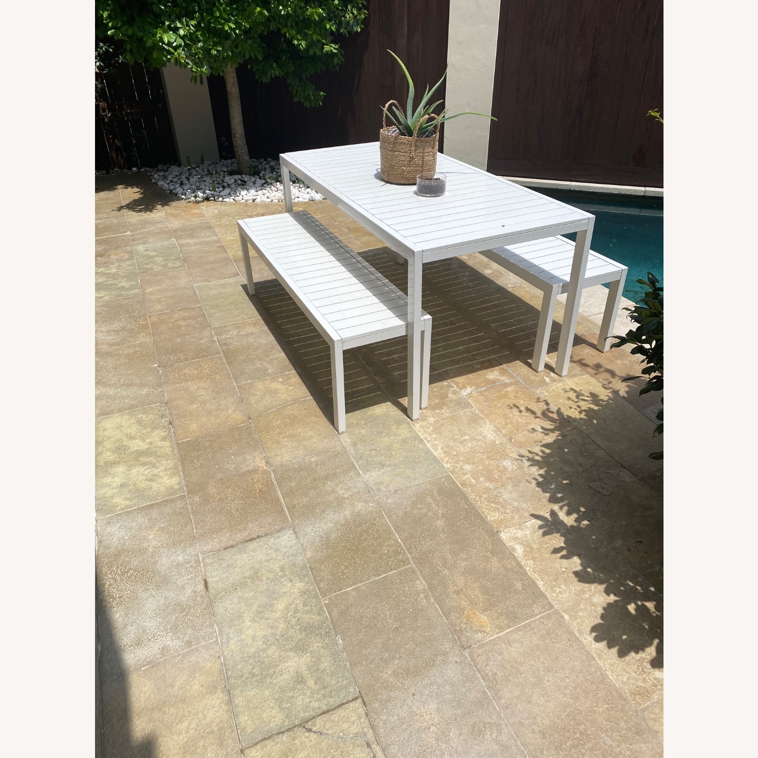 Design Within Reach Table/Benches/Chairs/Umbrella - image-1