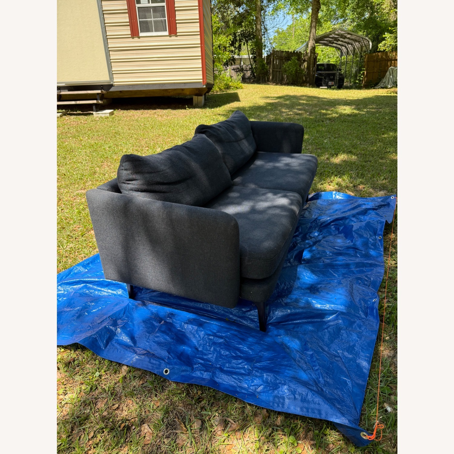 West Elm Midnight Twill Auburn Sofa - image-2