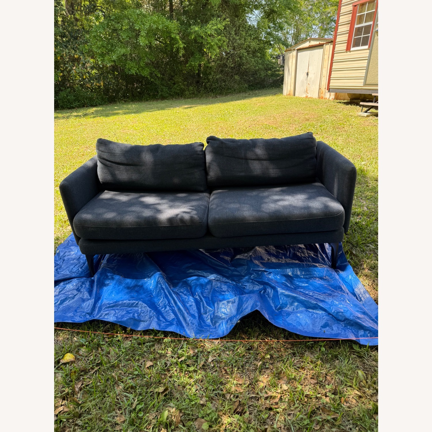 West Elm Midnight Twill Auburn Sofa - image-1