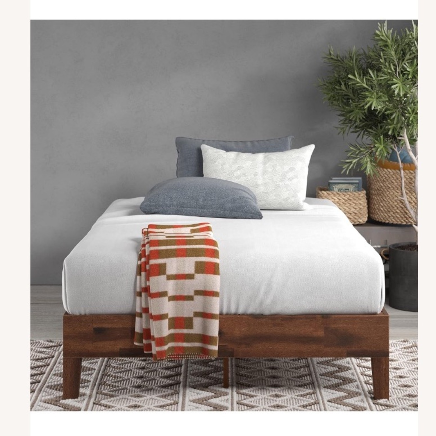 Antique Full size wooden bed frame - image-1