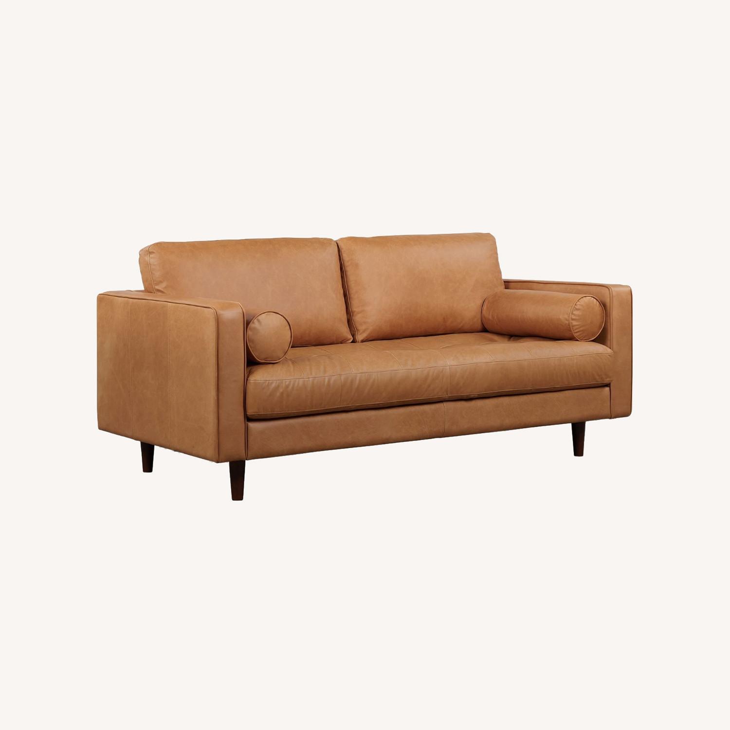 West Elm Dennes Real Leather Sofa - image-0