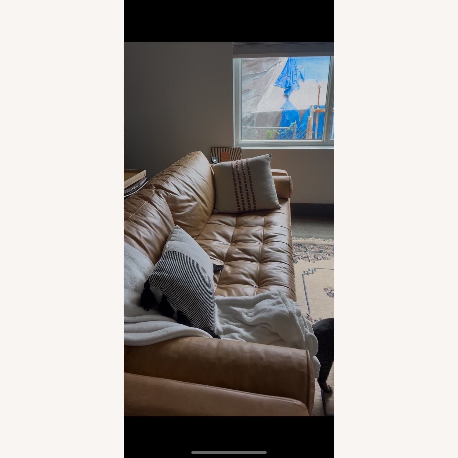 West Elm Dennes Real Leather Sofa - image-1