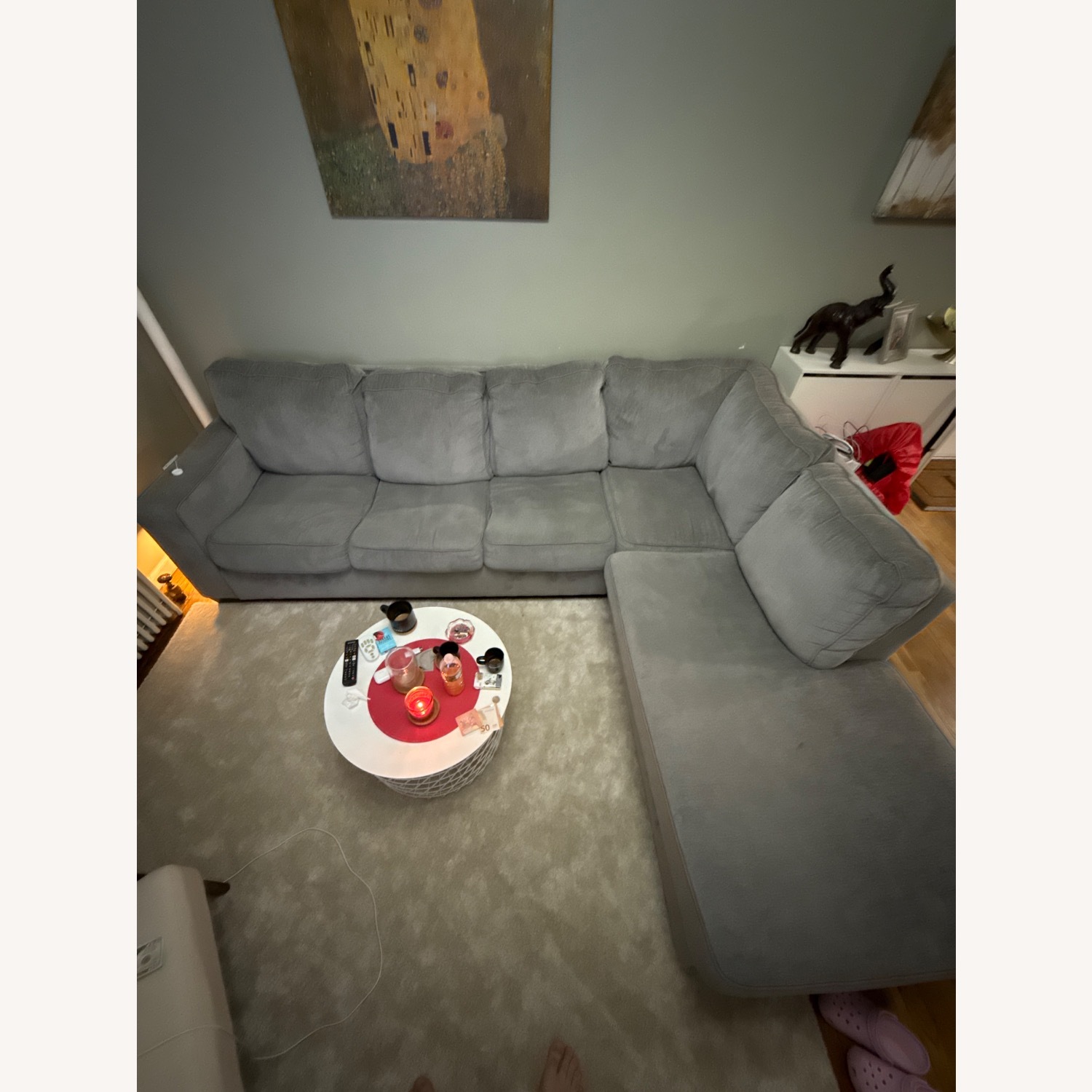 Ashley Furniture Light Gray Sectional Sofa - image-2