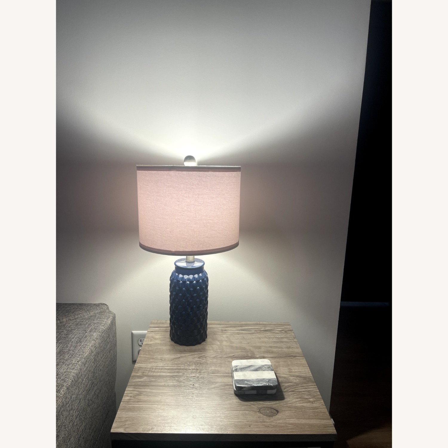 Modern Ceramic Bedside Lamp Set of 2 - image-1