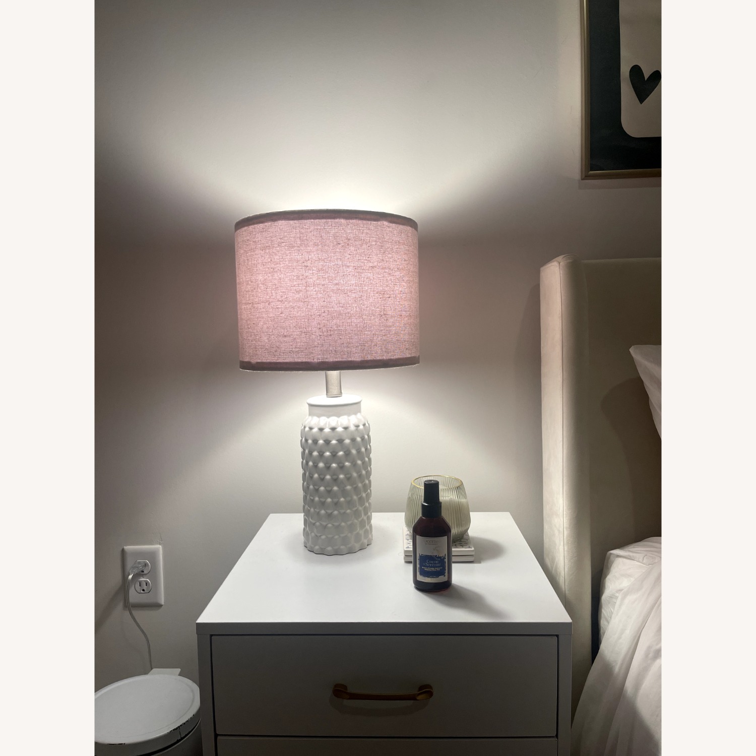 Modern Ceramic Bedside Lamp Set of 2 - image-1