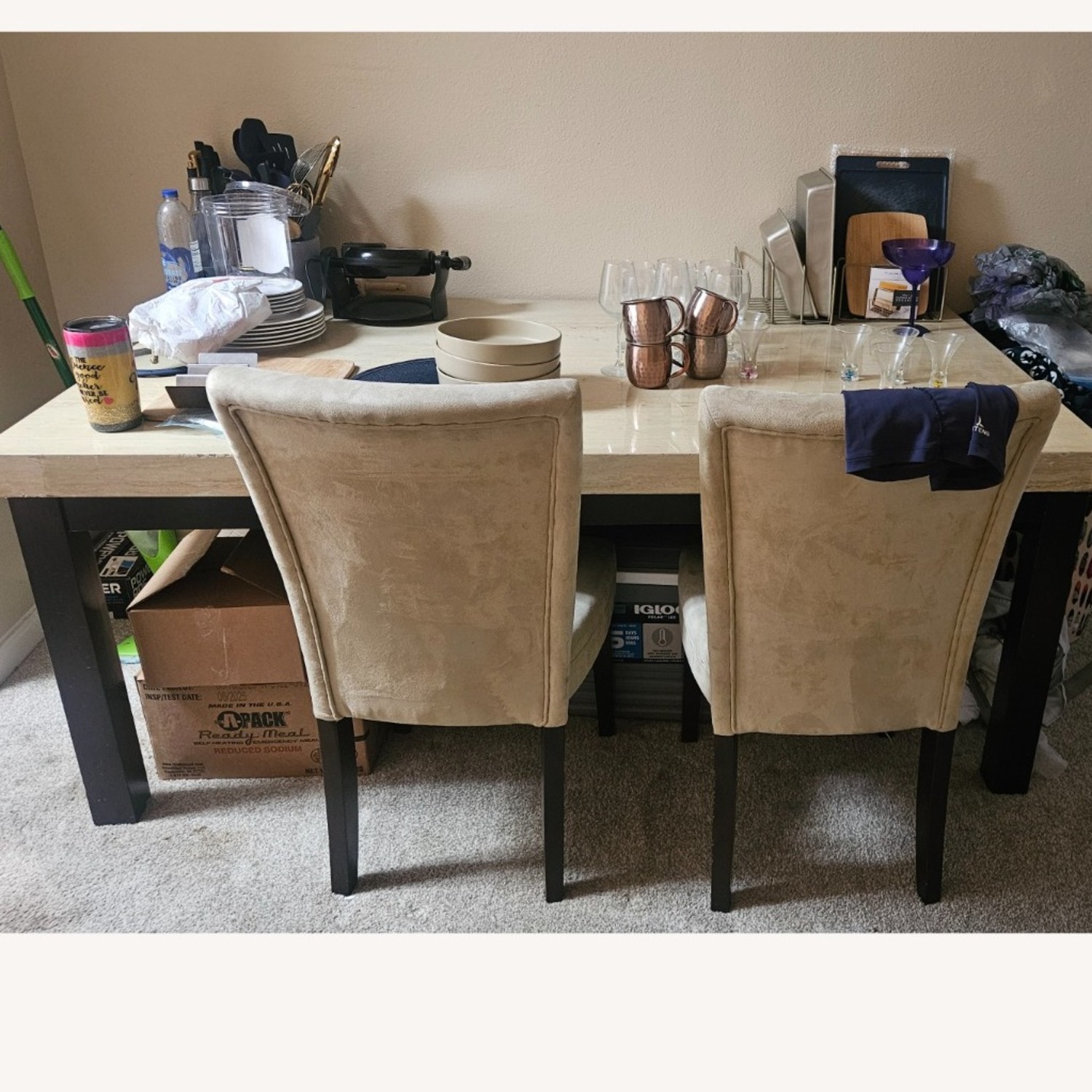 Faux Marble Dining Table - image-2