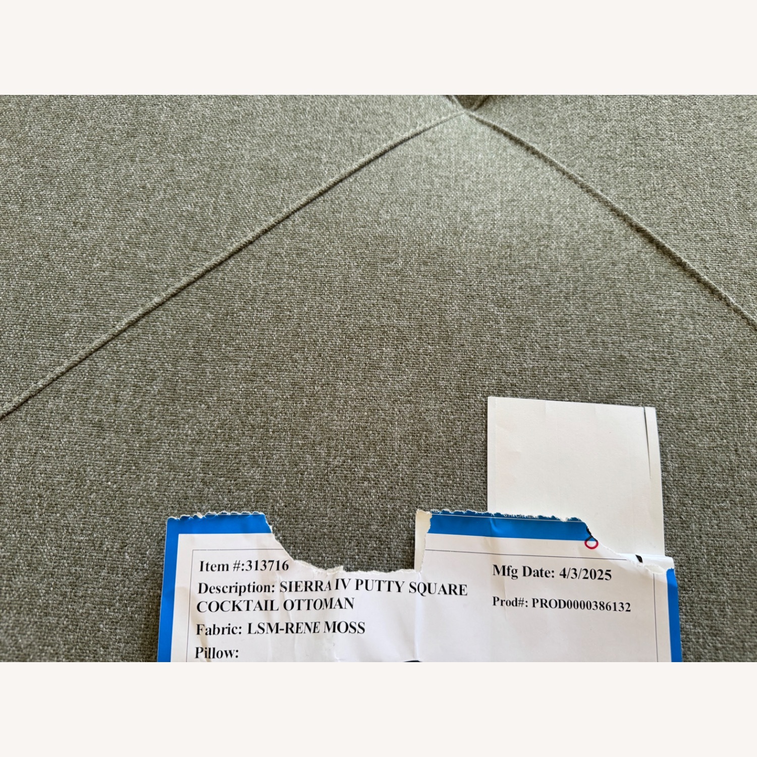 Sierra IV 52" Fabric Chenille Putty Square Cocktail Ottoman - image-4