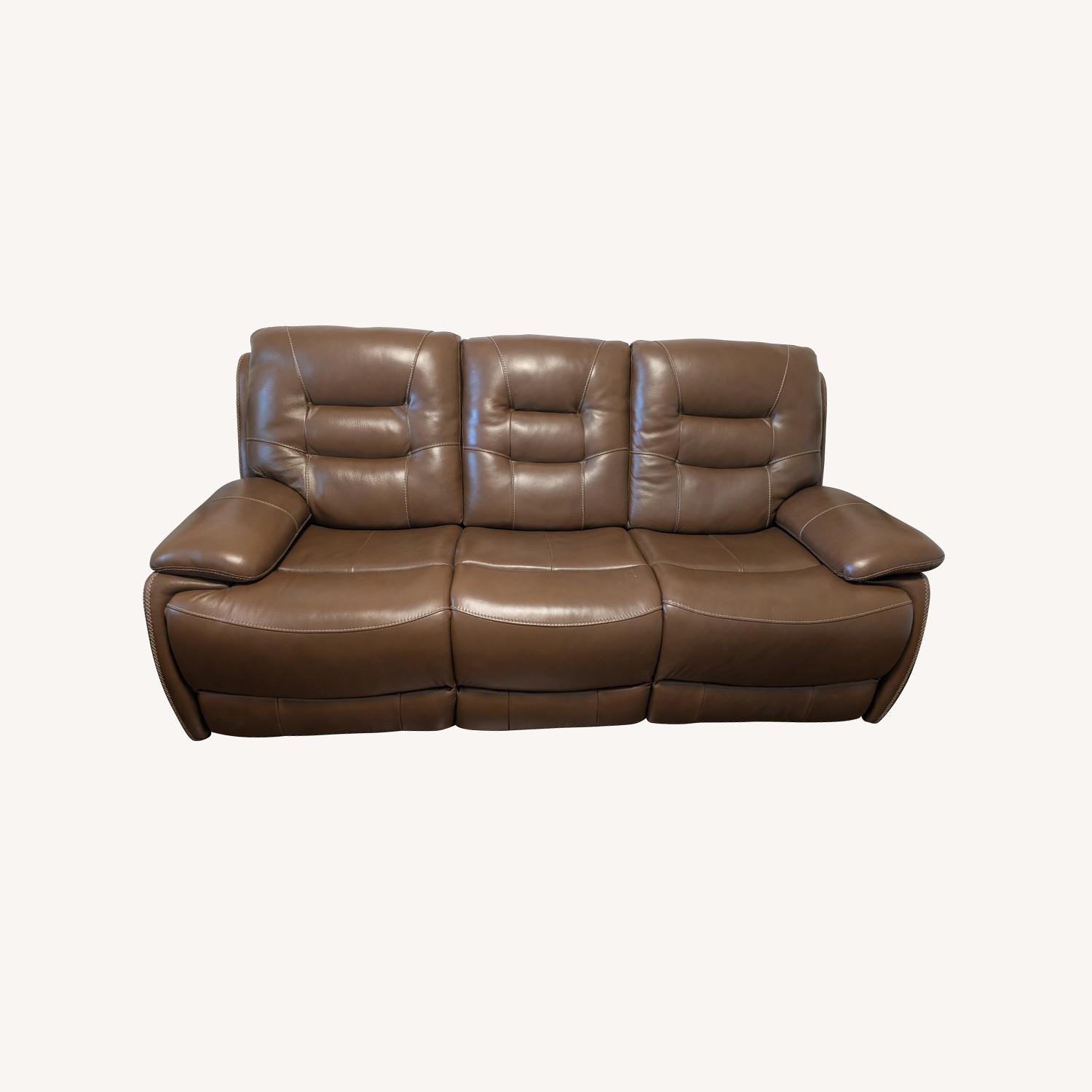 3 Seater Leather Couch with Pull Lever - image-0