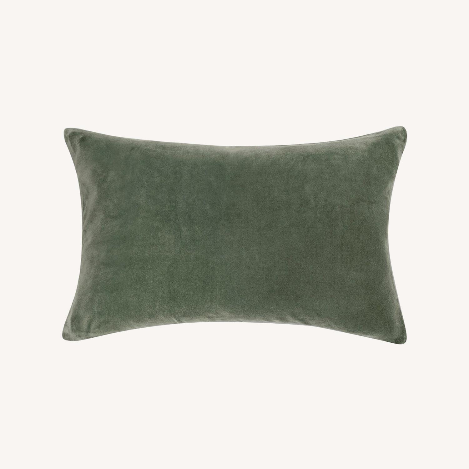 Lulu & Georgia Olive Velvet Pillows - image-0