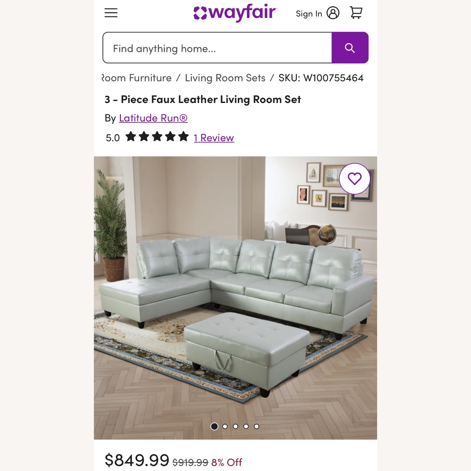 3 - Piece Faux Leather Living Room Set - image-4