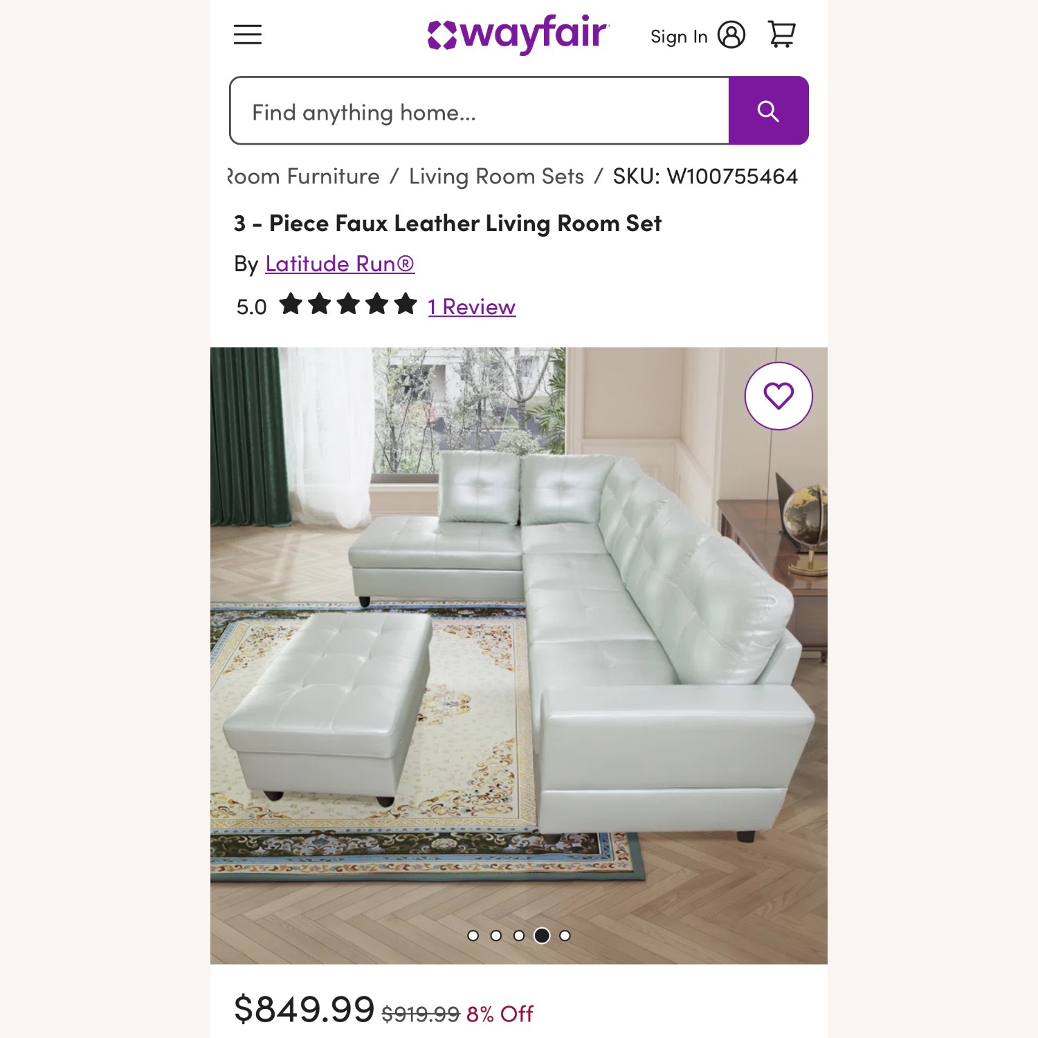 3 - Piece Faux Leather Living Room Set - image-5