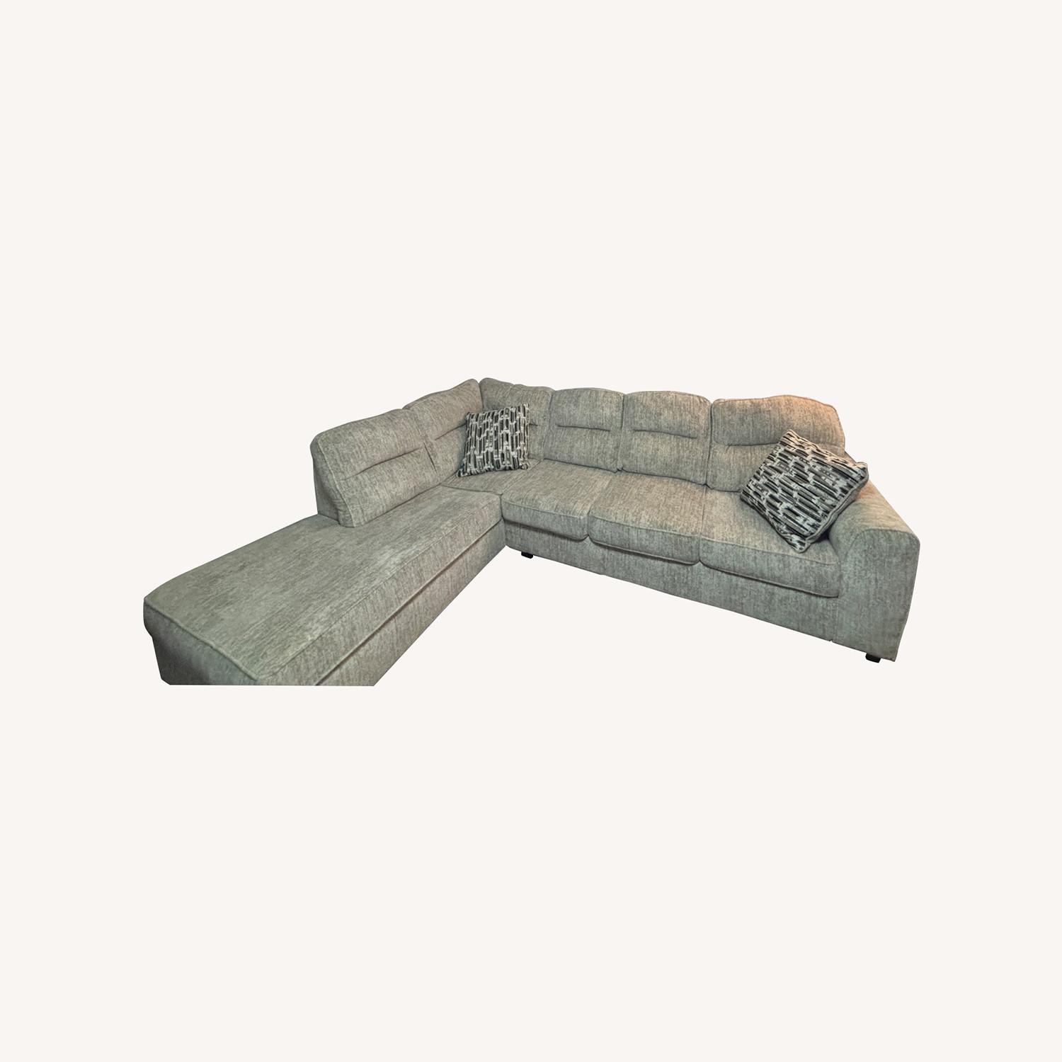 Light Grey/Tan 2-piece Sectional - image-0