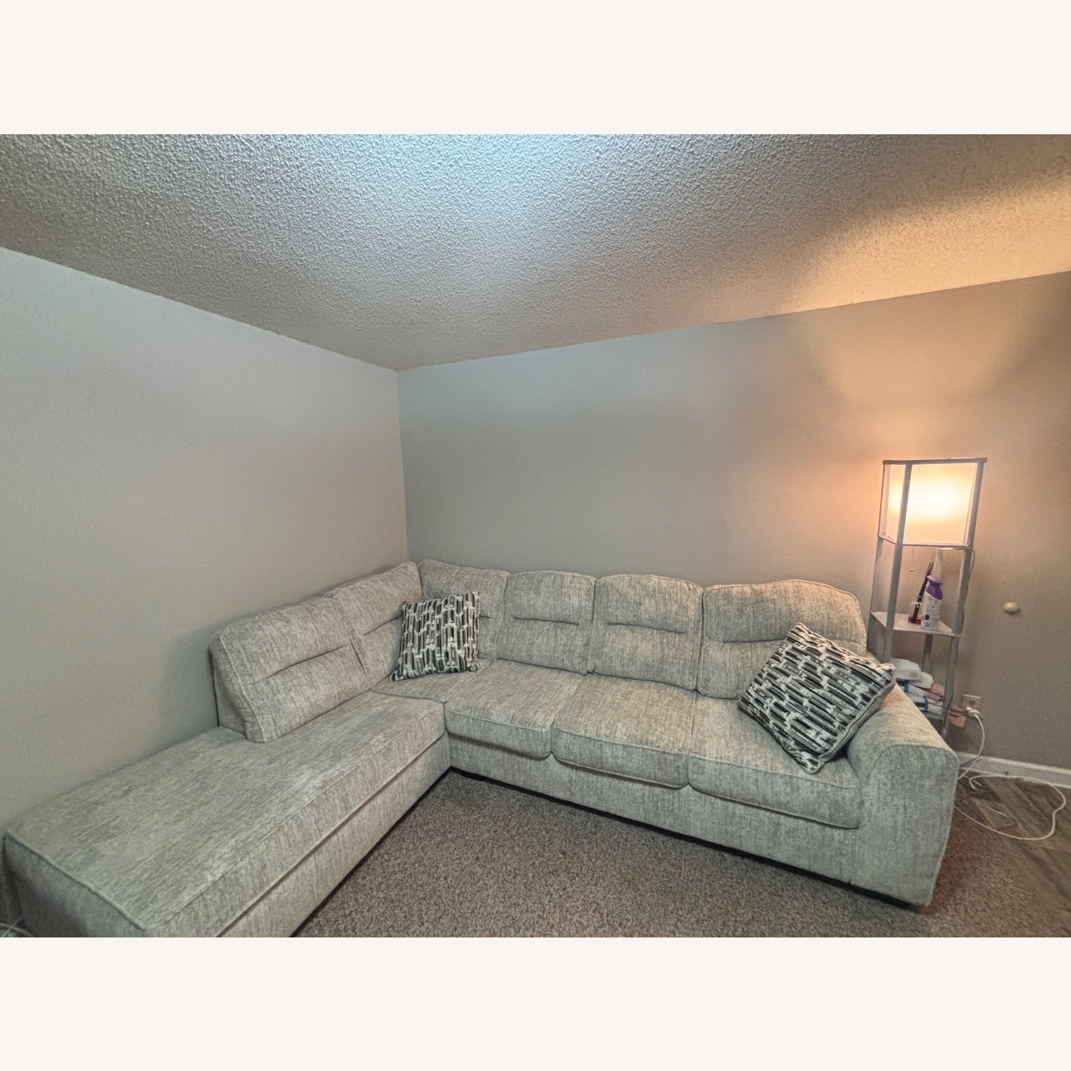Light Grey/Tan 2-piece Sectional - image-1