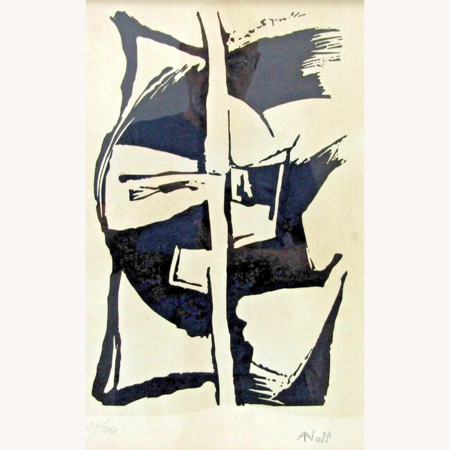 Alexandre Noll 1960's Signed Woodblock Print - image-2