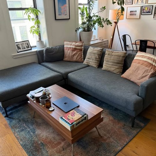 Used West Elm Gray Andes Sectional with Ottoman for sale on AptDeco