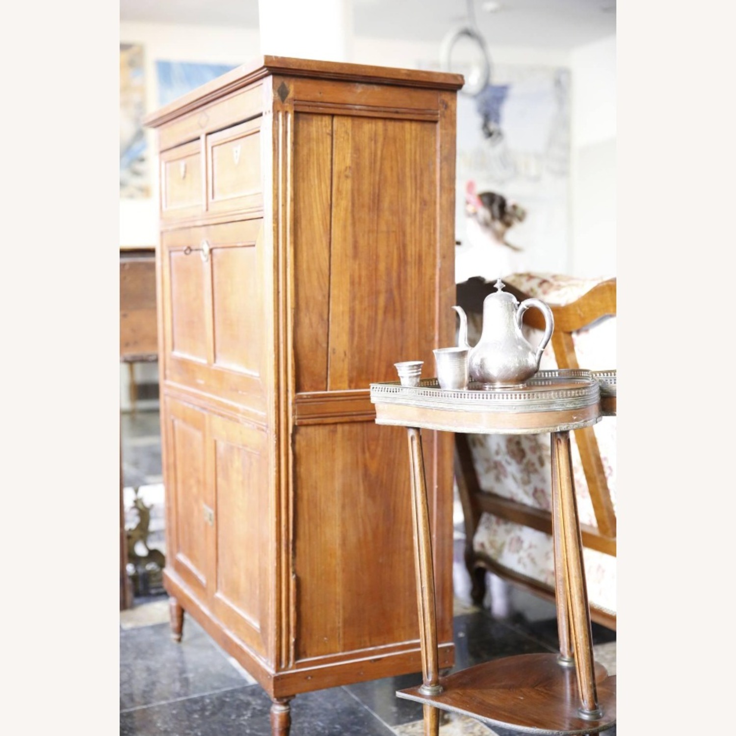18th Century French Mahogany Secretaire a Abattant - image-2