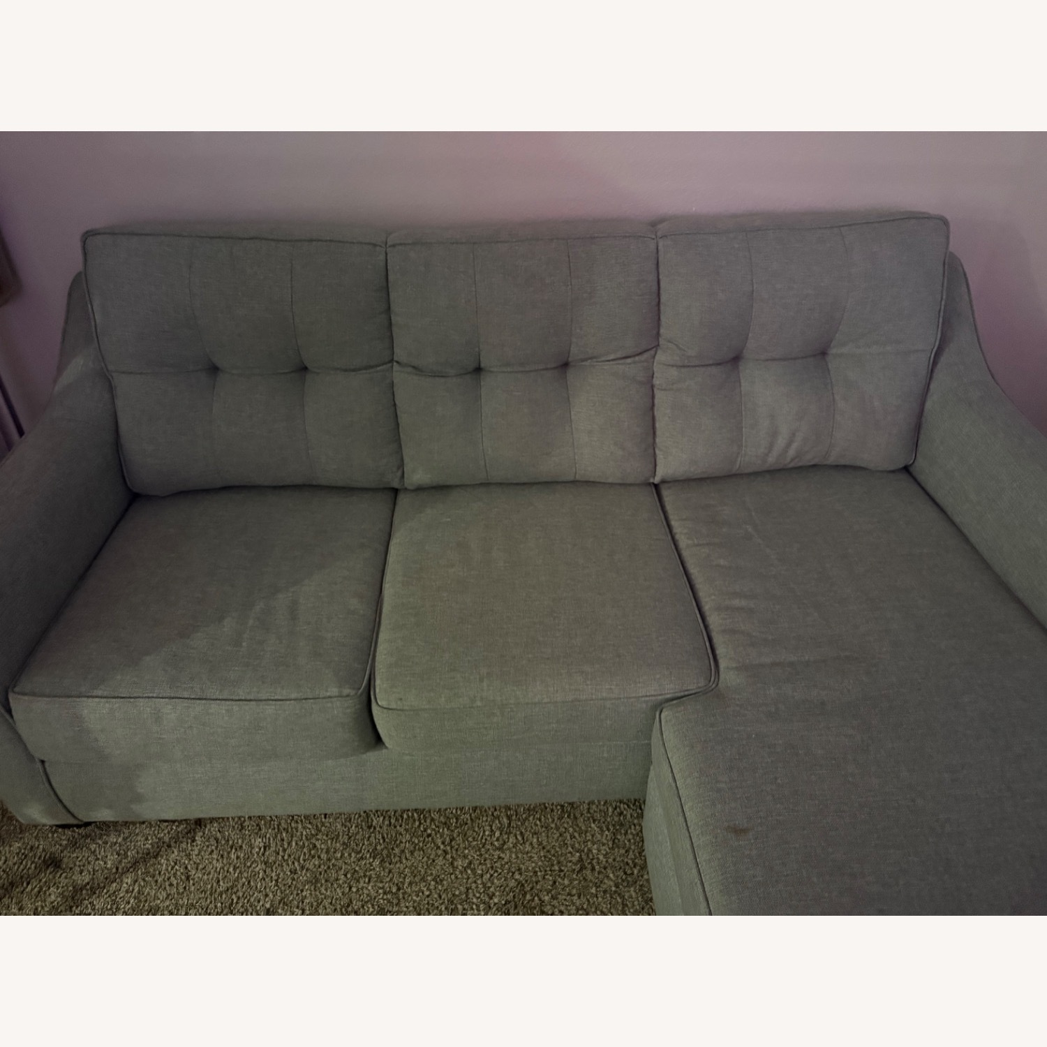 Dary Gray L Shaped Sofa with Chaise - image-2