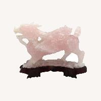 Qing Dynasty Chinese Pink Jade Dragon Sculpture