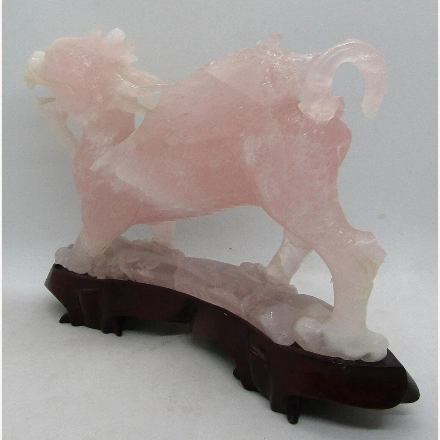 Qing Dynasty Chinese Pink Jade Dragon Sculpture - image-8